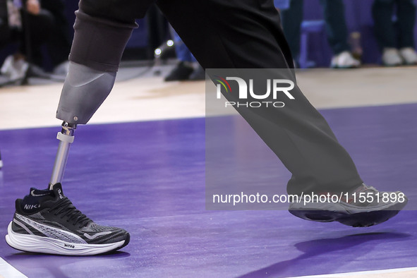 A detailed view of the Men's Sitting Volleyball Bronze Medal Match on day nine of the Paris 2024 Summer Paralympic Games at North Paris Aren...