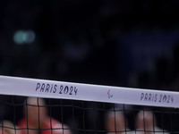 A detailed view of the Men's Sitting Volleyball Bronze Medal Match on day nine of the Paris 2024 Summer Paralympic Games at North Paris Aren...