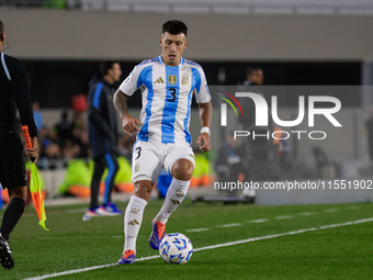 Lisandro Martinez of Argentina is in action during the FIFA World Cup 2026 Qualifier match between Argentina and Chile at Estadio Mas Monume...