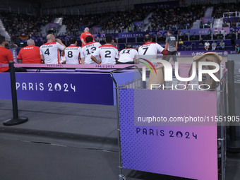 A general view of the match as Men's Sitting Volleyball Bronze Medal Match on day nine of the Paris 2024 Summer Paralympic Games at North Pa...