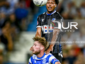 De Graafschap player Arjen van der Heide and FC Eindhoven player Terrence Douglas during the match De Graafschap vs. Eindhoven at Stadium De...