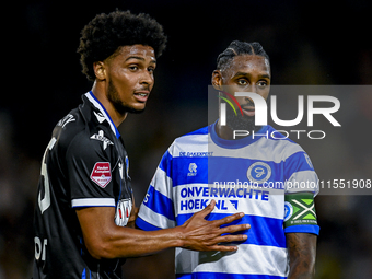 FC Eindhoven player Terrence Douglas and De Graafschap player Jeffry Fortes during the match De Graafschap vs. Eindhoven at Stadium De Vijve...