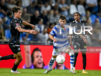 FC Eindhoven player Dyon Dorenbosch and De Graafschap player Ibrahim El Kadiri during the match between De Graafschap and Eindhoven at Stadi...