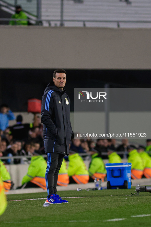 Lionel Scaloni, Coach of Argentina, looks during the FIFA World Cup 2026 Qualifier match between Argentina and Chile at Estadio Mas Monument...