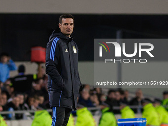 Lionel Scaloni, Coach of Argentina, looks during the FIFA World Cup 2026 Qualifier match between Argentina and Chile at Estadio Mas Monument...