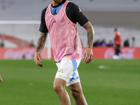 Cristian Romero of Argentina warms up before the FIFA World Cup 2026 Qualifier match between Argentina and Chile at Estadio Mas Monumental A...