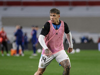 Enzo Fernandez of Argentina warms up before the FIFA World Cup 2026 Qualifier match between Argentina and Chile at Estadio Mas Monumental An...