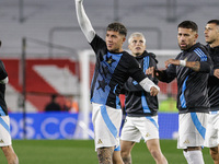 Enzo Fernandez of Argentina warms up before the FIFA World Cup 2026 Qualifier match between Argentina and Chile at Estadio Mas Monumental An...