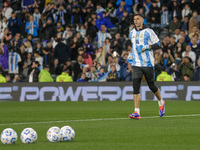 Emiliano Martinez of Argentina warms up before the FIFA World Cup 2026 Qualifier match between Argentina and Chile at Estadio Mas Monumental...