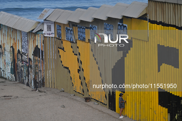 A new interactive mural of deported veterans, ''The Deported Veterans Diaspora,'' is at the Playas de Tijuana beach border wall on the Tijua...