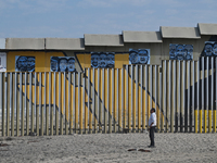 A new interactive mural of deported veterans, ''The Deported Veterans Diaspora,'' is at the Playas de Tijuana beach border wall on the Tijua...