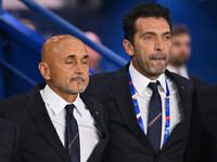 Luciano Spalletti, coach of Italy, and Gianluigi Buffon during the UEFA National League Matchday 1 match between France and Italy at the Par...