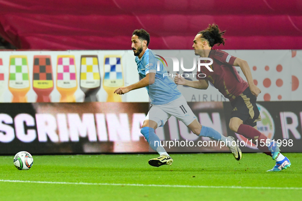 In action during Belgium vs. Israel: matchday 1 of UEFA Nations League 2024-2025, in Debrecen, Hungary, on September 6, 2024. 