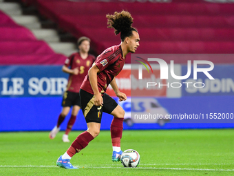 Arthur Theate is in action during Belgium vs. Israel: matchday 1 of UEFA Nations League 2024-2025, in Debrecen, Hungary, on September 6, 202...