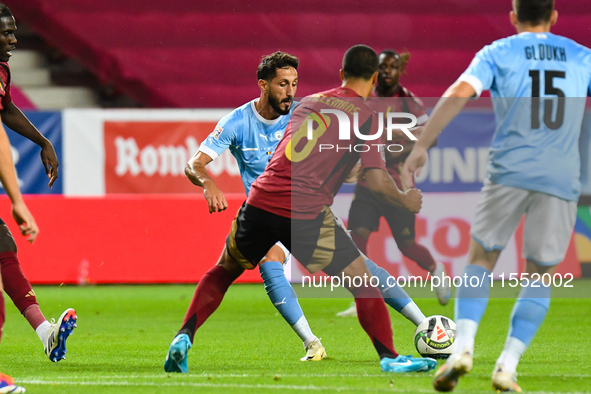 Sagiv Jehezkel is in action during Belgium vs Israel: matchday 1 of UEFA Nations League 2024-2025, at Nagyerdei Stadion, in Debrecen, Hungar...