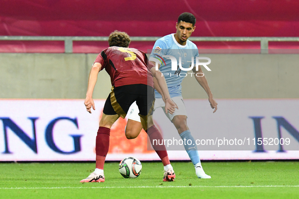 Anan Khalaili is in action during Belgium vs Israel: matchday 1 of UEFA Nations League 2024-2025, in Debrecen, Hungary, on September 6, 2024...