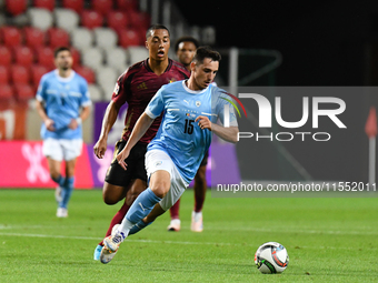 Oscar Gloukh is in action during Belgium vs Israel: matchday 1 of UEFA Nations League 2024-2025, in Debrecen, Hungary, on September 6, 2024....