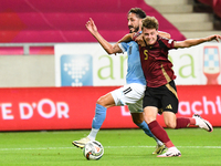 Sagiv Jehezkel and Maxim De Cuyper are in action during Belgium vs Israel: matchday 1 of UEFA Nations League 2024-2025, at Nagyerdei Stadion...