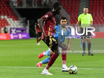 Amadou Onana is in action during Belgium vs Israel: matchday 1 of UEFA Nations League 2024-2025, in Debrecen, Hungary, on September 6, 2024,...