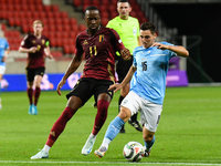 Oscar Gloukh and Dodi Lukebakio are in action during Belgium vs Israel: matchday 1 of UEFA Nations League 2024-2025, in Debrecen, Hungary, o...