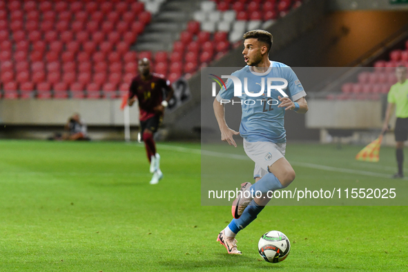 Denny Gropper is in action during Belgium vs. Israel: matchday 1 of UEFA Nations League 2024-2025, in Debrecen, Hungary, on September 6, 202...