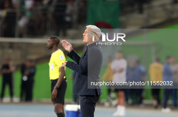 Algerian coach Vladimir Petkovic reacts during the African Cup of Nations (CAN 2025) qualifying football match between Algeria and Equatoria...