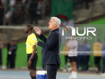 Algerian coach Vladimir Petkovic reacts during the African Cup of Nations (CAN 2025) qualifying football match between Algeria and Equatoria...