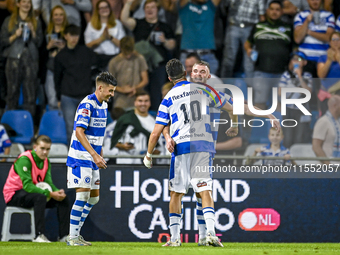 Players of De Graafschap celebrate the goal of De Graafschap player Philip Brittijn, making the score 2-0, during the match De Graafschap vs...