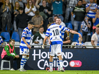 Players of De Graafschap celebrate the goal of De Graafschap player Philip Brittijn, making the score 2-0, during the match De Graafschap vs...