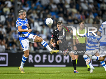 De Graafschap player Ralf Seuntjens and FC Eindhoven player Daan Huisman during the match De Graafschap vs. Eindhoven at Stadium De Vijverbe...