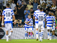 Players of De Graafschap celebrate the goal of De Graafschap player Philip Brittijn, making the score 2-0, during the match De Graafschap vs...