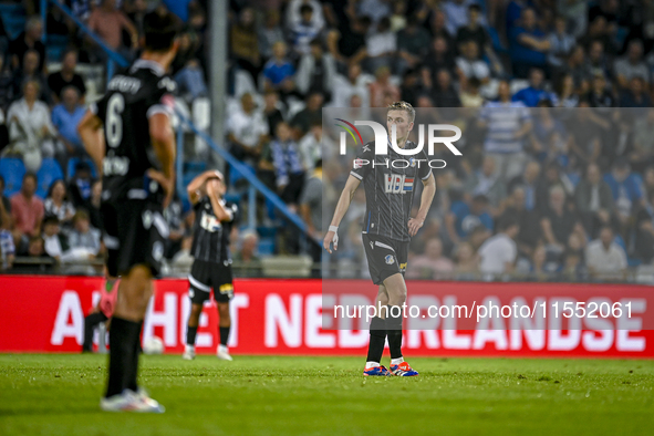 FC Eindhoven player Daan Huisman is disappointed after the goal of De Graafschap player Philip Brittijn, making the score 2-0, during the ma...