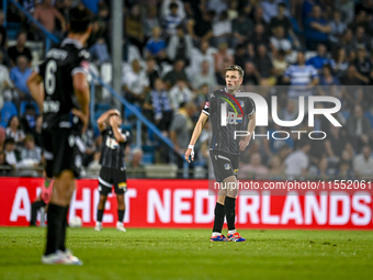 FC Eindhoven player Daan Huisman is disappointed after the goal of De Graafschap player Philip Brittijn, making the score 2-0, during the ma...