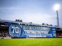 Fans of De Graafschap with a banner during the match De Graafschap vs. Eindhoven at the Stadium De Vijverberg for the Dutch KeukenKampioen D...