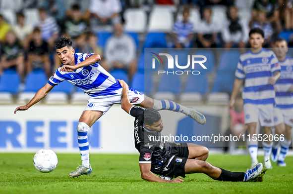 De Graafschap player Ibrahim El Kadiri and FC Eindhoven player Farouq Limouri during the match De Graafschap vs. Eindhoven at Stadium De Vij...