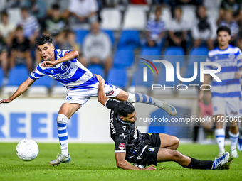 De Graafschap player Ibrahim El Kadiri and FC Eindhoven player Farouq Limouri during the match De Graafschap vs. Eindhoven at Stadium De Vij...