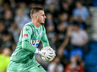 FC Eindhoven goalkeeper Jort Borgmans stands during the match between De Graafschap and Eindhoven at Stadium De Vijverberg for the Dutch Keu...