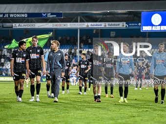 Players of FC Eindhoven are disappointed after the match during the match De Graafschap - Eindhoven at the Stadium De Vijverberg for the Dut...