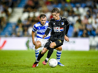 De Graafschap player Levi Schoppema and FC Eindhoven player Sven Blummel during the match De Graafschap vs. Eindhoven at Stadium De Vijverbe...