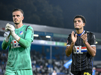 Players of FC Eindhoven are disappointed after the match during the match De Graafschap - Eindhoven at the Stadium De Vijverberg for the Dut...