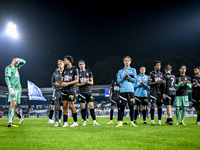 Players of FC Eindhoven are disappointed after the match during the match De Graafschap - Eindhoven at the Stadium De Vijverberg for the Dut...