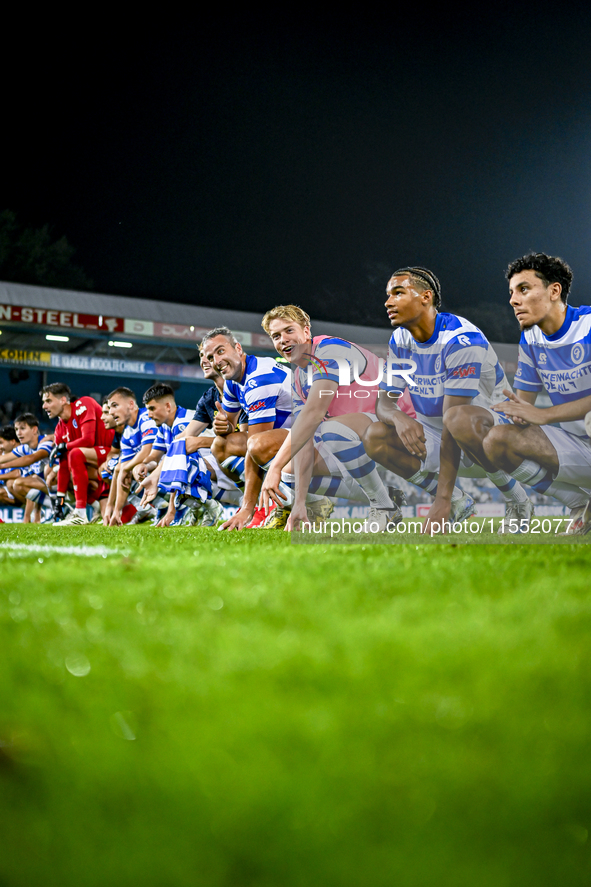 Players of De Graafschap celebrate the win with the fans during the match De Graafschap vs. Eindhoven at the Stadium De Vijverberg for the D...