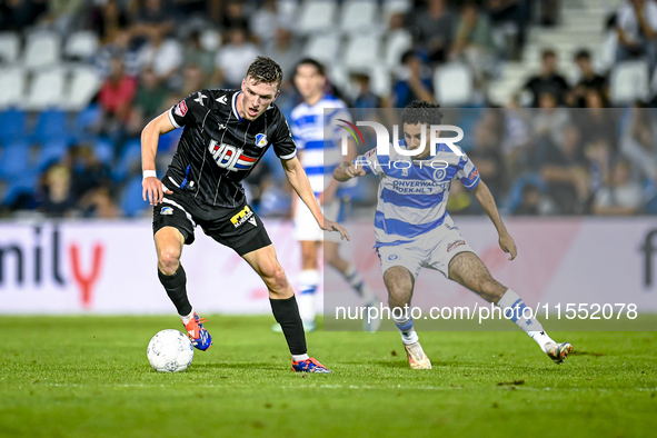 FC Eindhoven player Daan Huisman and De Graafschap player Anis Yadir during the match De Graafschap vs. Eindhoven at Stadium De Vijverberg f...