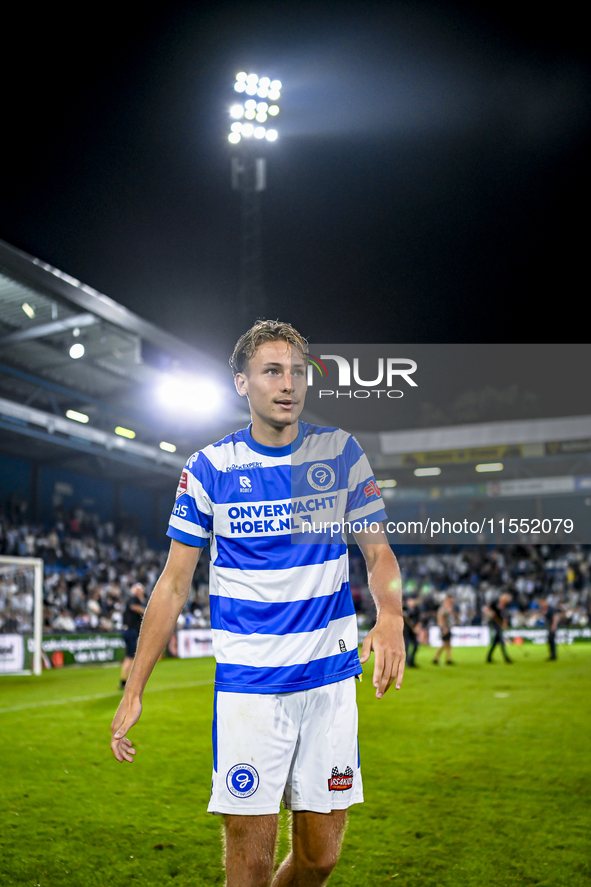 De Graafschap player Jesse van de Haar plays during the match between De Graafschap and Eindhoven at Stadium De Vijverberg for the Dutch Keu...