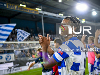 De Graafschap player Yannick Eduardo plays during the match between De Graafschap and Eindhoven at Stadium De Vijverberg for the Dutch Keuke...