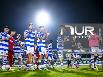 Players of De Graafschap thank the fans after the match during the match De Graafschap - Eindhoven at the Stadium De Vijverberg for the Dutc...