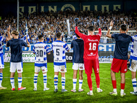 Players of De Graafschap celebrate the win with the fans during the match De Graafschap vs. Eindhoven at the Stadium De Vijverberg for the D...