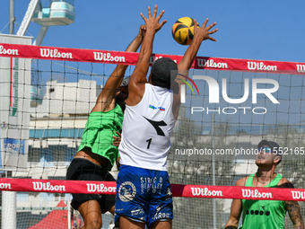 Iurisci M. - Marini Da Costa G. (White) vs. Lupo D. - Zaytsev I. (Green) during Fonzies Campionato Italiano Assoluti Femminili e Maschili 20...