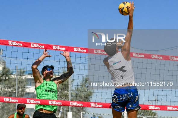 Iurisci M. - Marini Da Costa G. (White) vs. Lupo D. - Zaytsev I. (Green) during Fonzies Campionato Italiano Assoluti Femminili e Maschili 20...