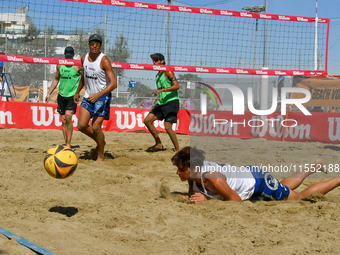 Iurisci M. - Marini Da Costa G. (White) vs. Lupo D. - Zaytsev I. (Green) during Fonzies Campionato Italiano Assoluti Femminili e Maschili 20...